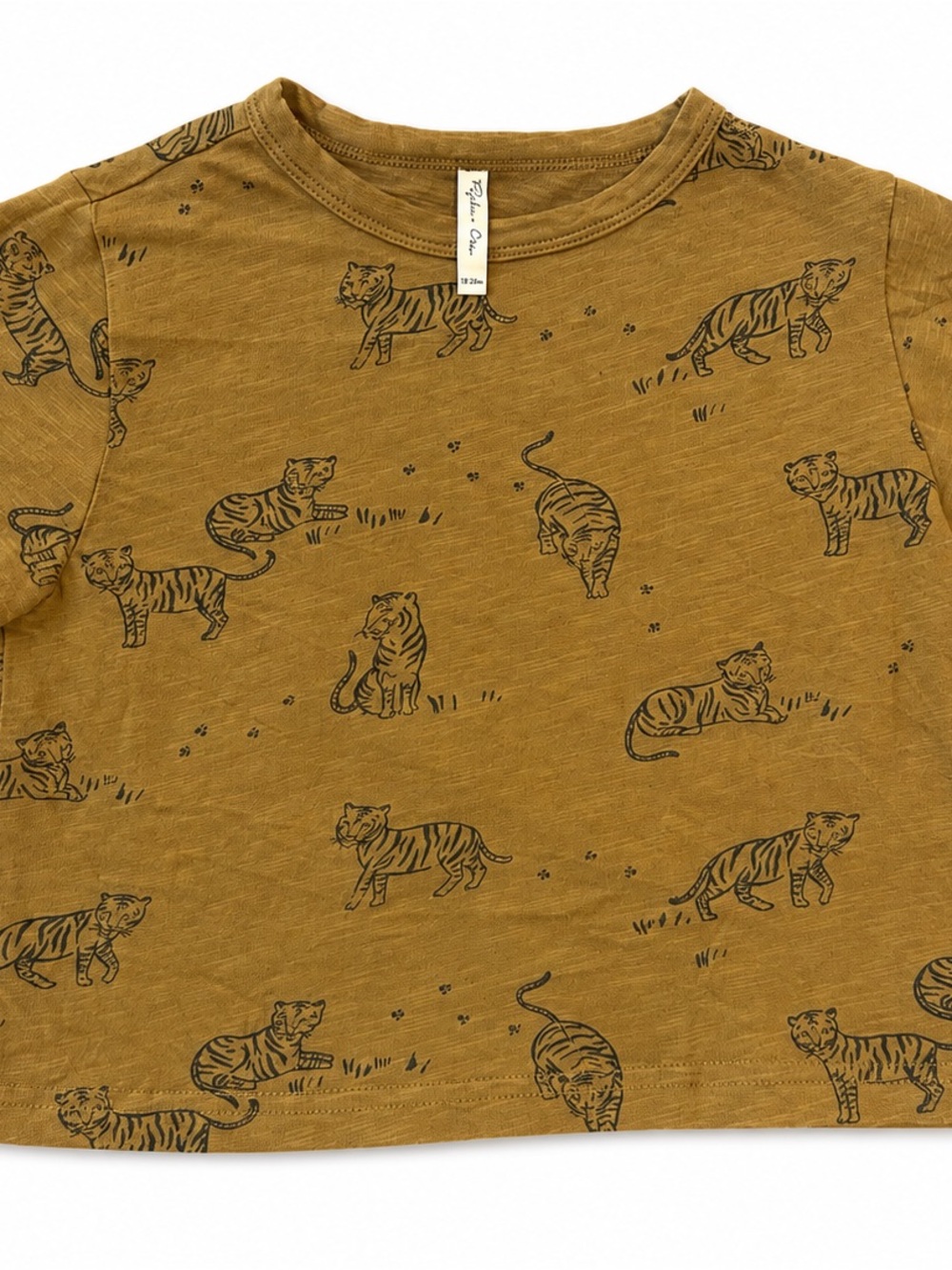 Rylee + Cru Mustard Tiger Print Short Sleeve Tee